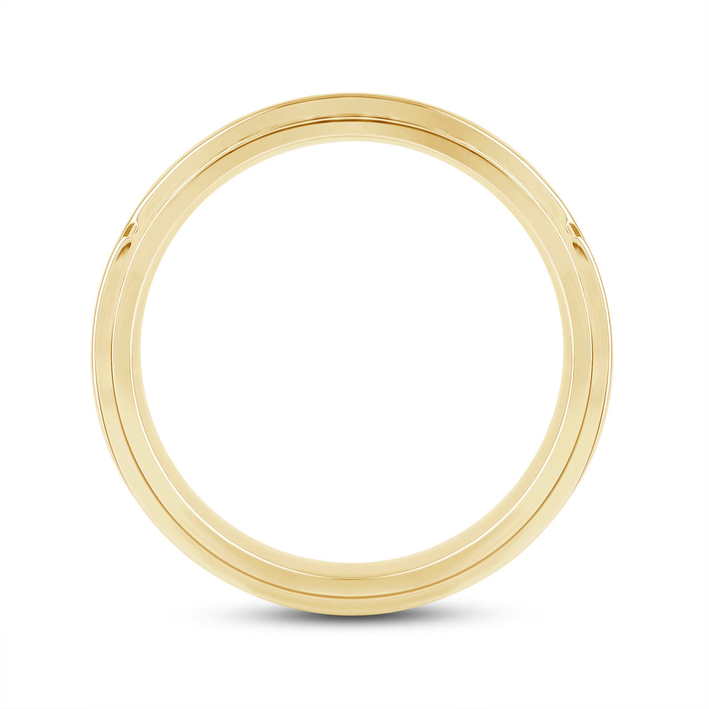 Three Step Mens Band with Jan Cut Diamond in 14KT Yellow Gold / Lab / 02 view 3
