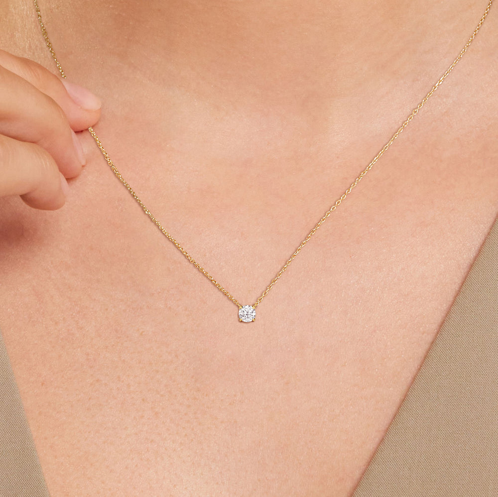 The Atrium Round Solitaire Pendant with 14KT White Gold / 1 1/8 / Lab Cut Diamond in 14KT White Gold / 1 1/8 / Lab view 2
