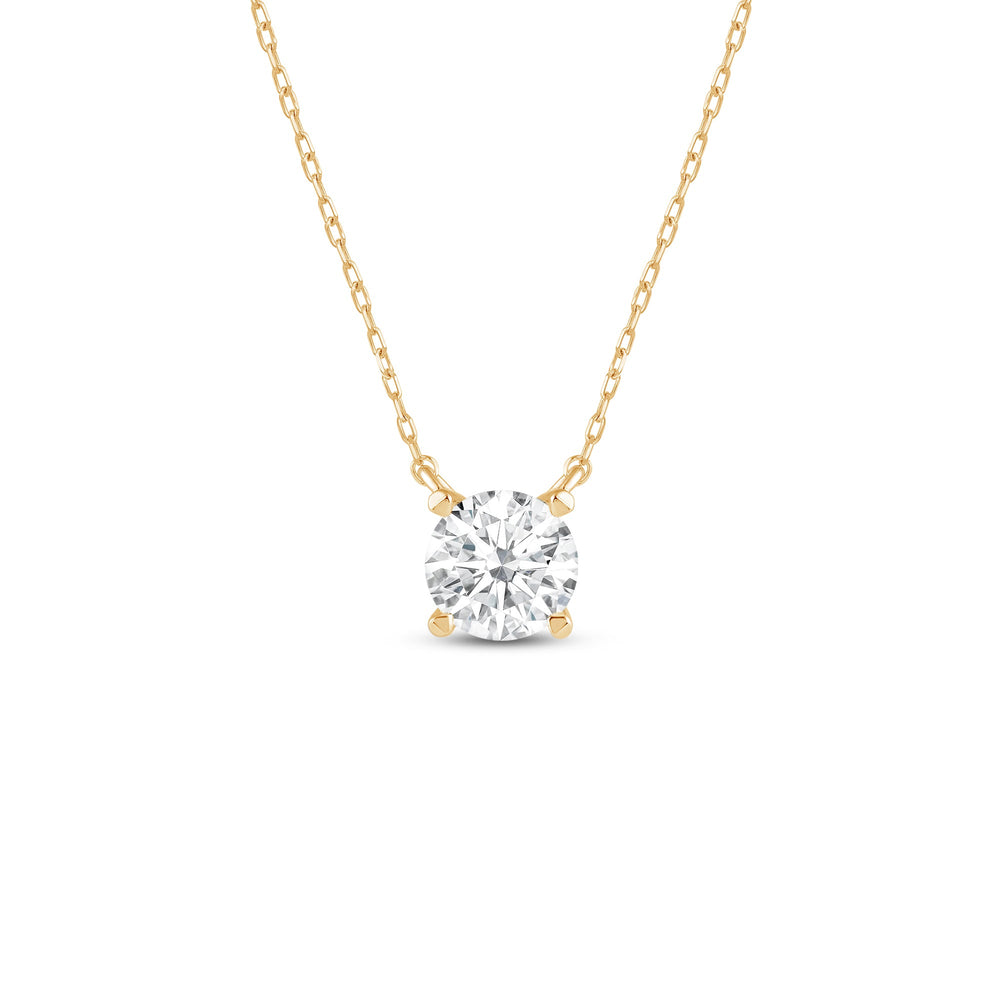 4 Prong Basket Round Lab Created Diamond Solitaire Necklace with 14KT Yellow Gold / Lab / 2 Cut Diamond in 14KT Yellow Gold / Lab / 2 view 1
