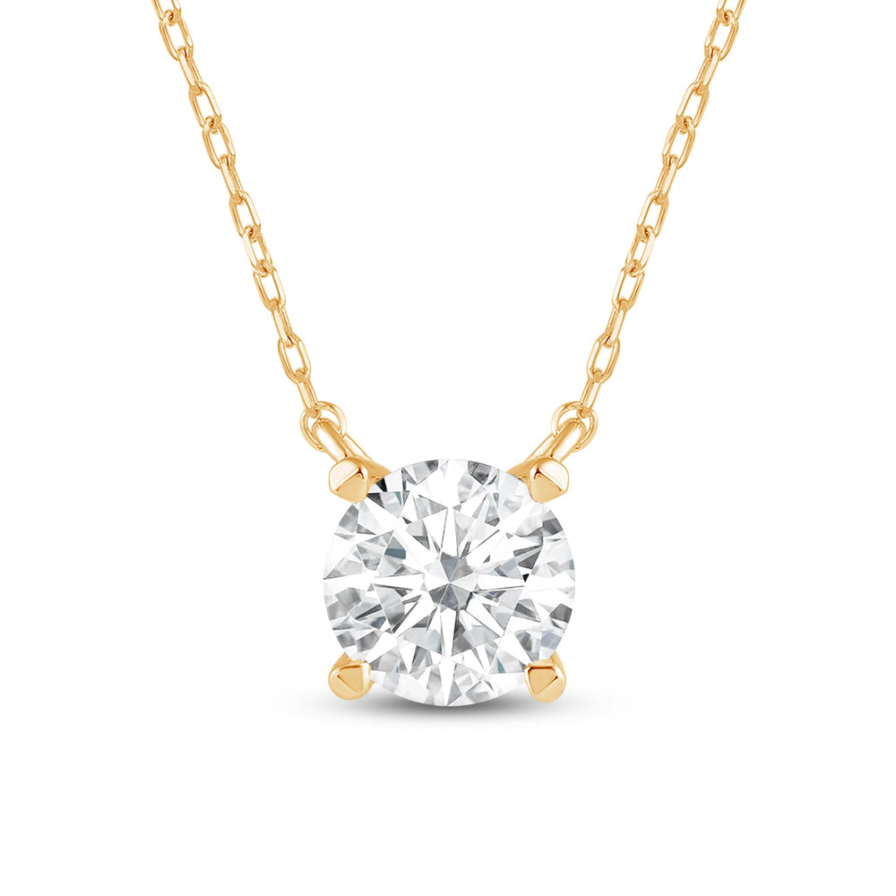 4 Prong Basket Round Lab Created Diamond Solitaire Necklace with 14KT Yellow Gold / Lab / 2 Cut Diamond in 14KT Yellow Gold / Lab / 2 view 4
