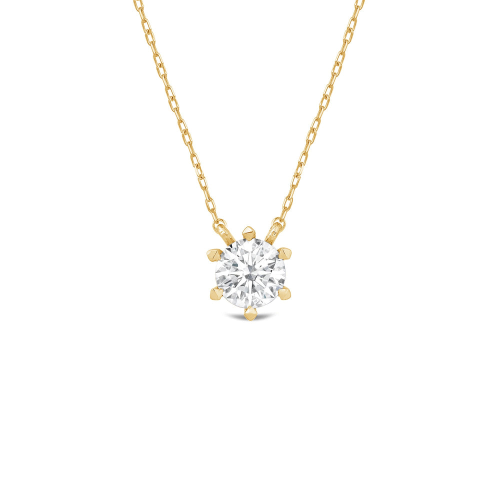 6 Prong Basket Round Lab Created Diamond Solitaire Necklace with 14KT Yellow Gold / Lab / 2 Cut Diamond in 14KT Yellow Gold / Lab / 2 view 1
