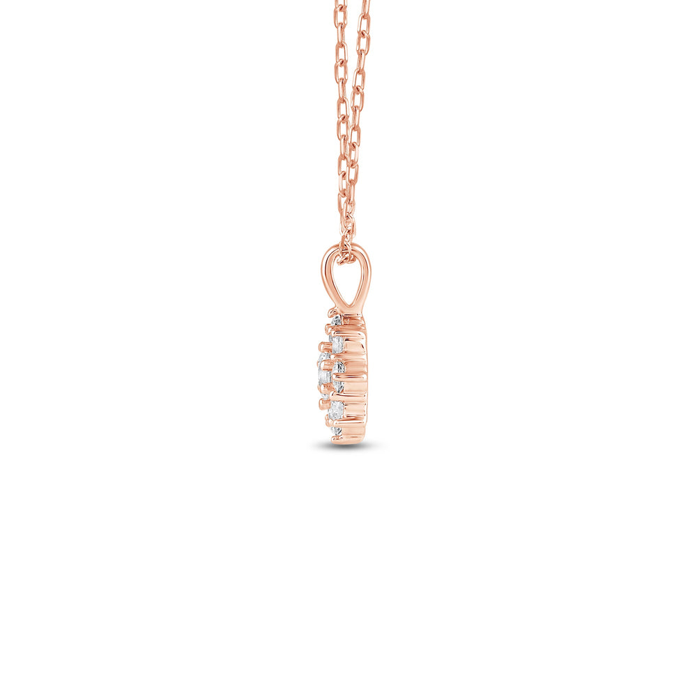 Lab Diamond Cluster Pendant with 14KT Rose Gold / Lab / 1/3 Cut Diamond in 14KT Rose Gold / Lab / 1/3 view 3
