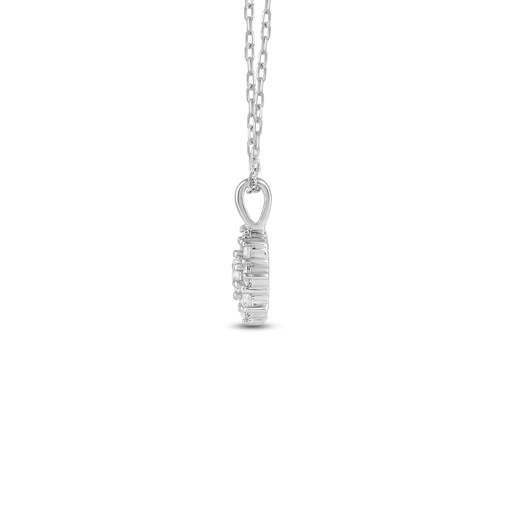 Lab Diamond Cluster Pendant with 14KT White Gold / Lab / 1/3 Cut Diamond in 14KT White Gold / Lab / 1/3 view 3
