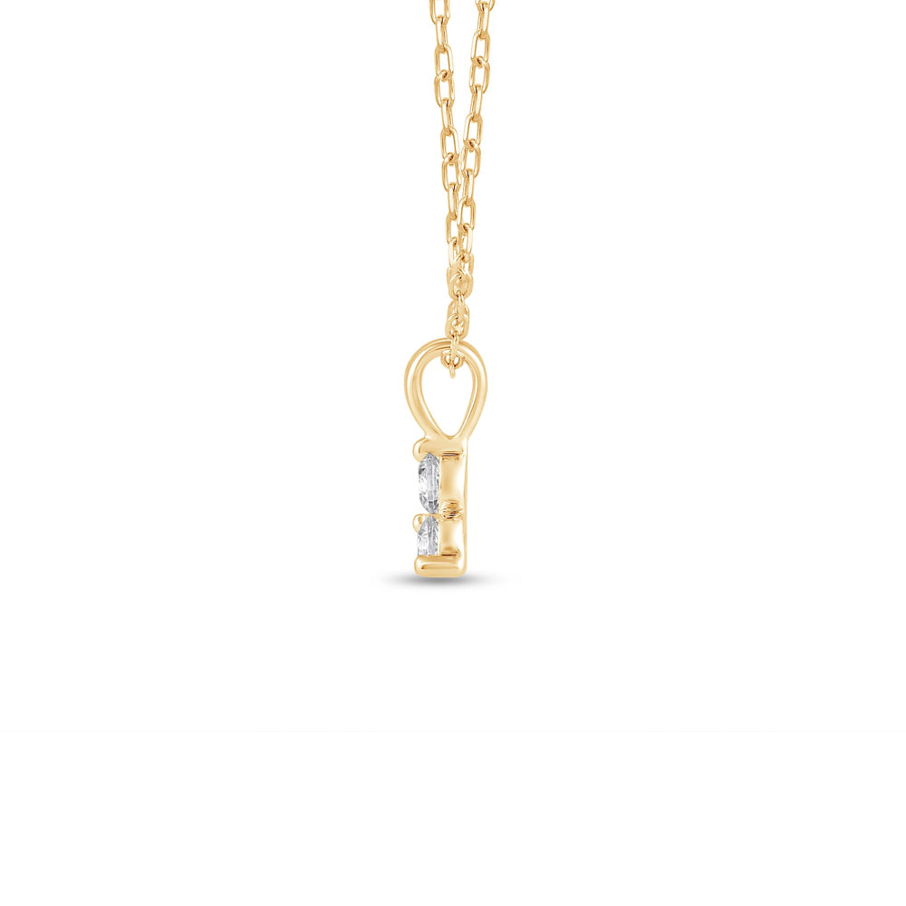 Lab Diamond Three Stone Cluster Pendant with 14KT Yellow Gold / Lab / 1/4 Cut Diamond in 14KT Yellow Gold / Lab / 1/4 view 3
