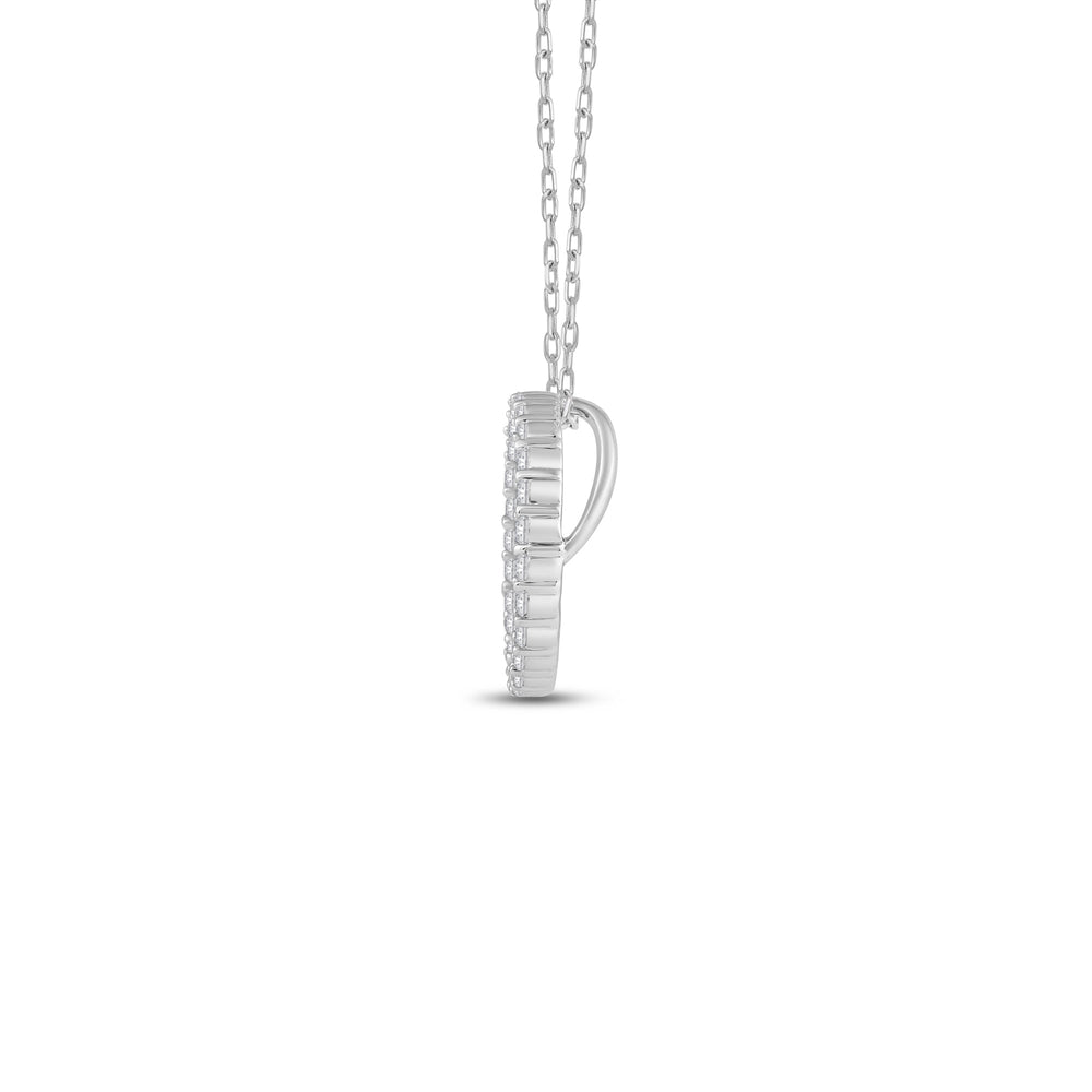 Lab Diamond Circle Pendant with 14KT White Gold / Lab / 1/4 Cut Diamond in 14KT White Gold / Lab / 1/4 view 2
