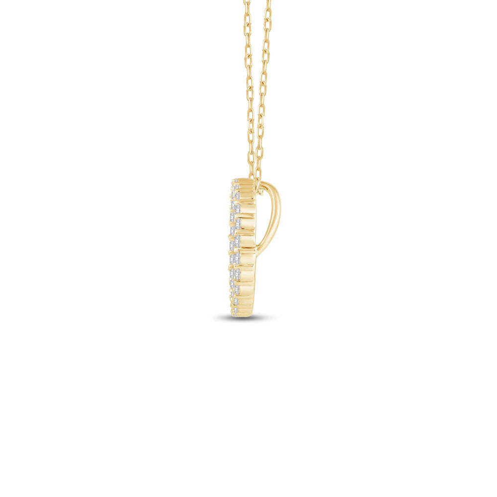 Lab Diamond Circle Pendant with 14KT Yellow Gold / Lab / 1/4 Cut Diamond in 14KT Yellow Gold / Lab / 1/4 view 2
