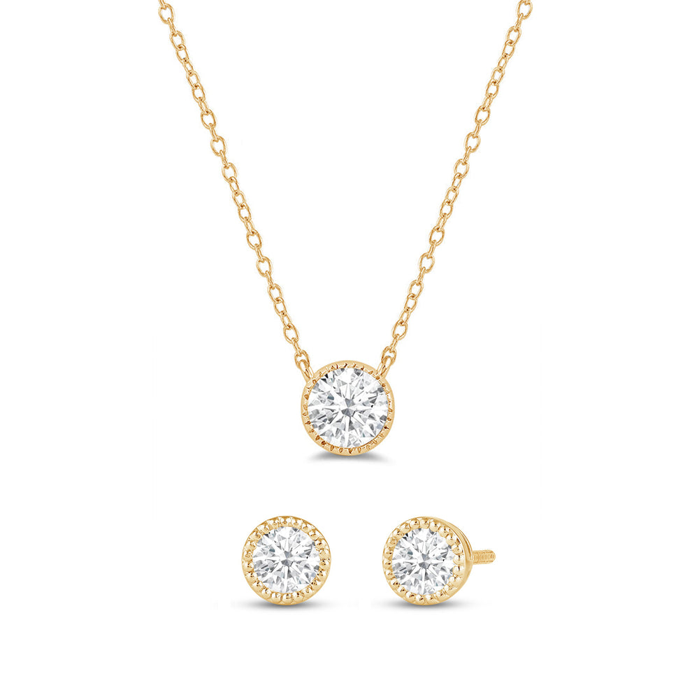 The Radiant Set with 14KT Yellow Gold / Lab / 1 Cut Diamond in 14KT Yellow Gold / Lab / 1 view 1
