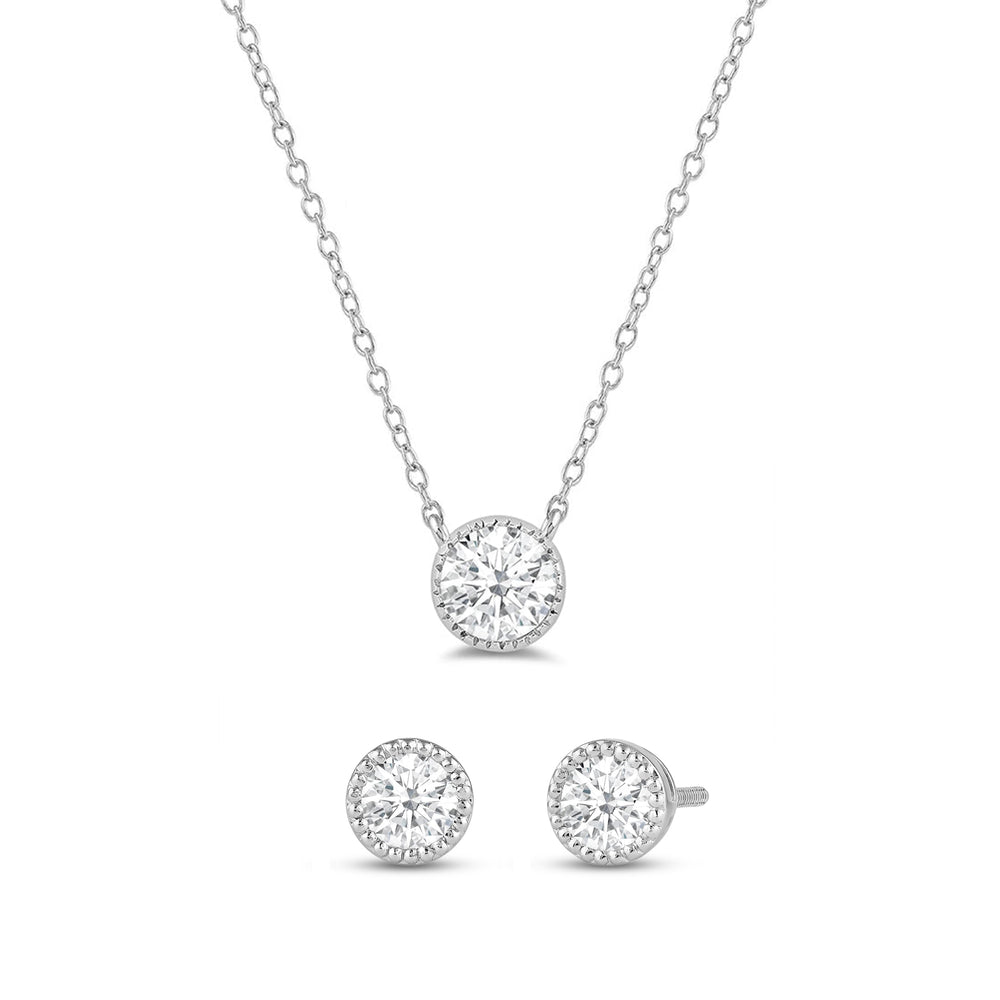 The Radiant Set with 14KT White Gold / Lab / 1 Cut Diamond in 14KT White Gold / Lab / 1 view 1
