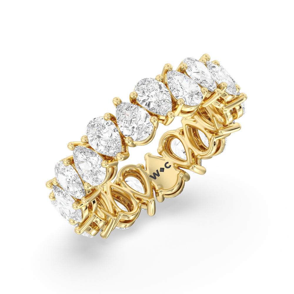 North-South Pear Eternity 5 cttw with 18KT Yellow Gold / Natural / 5 Cut Diamond in 14KT Yellow Gold / Natural / 5 view 2
