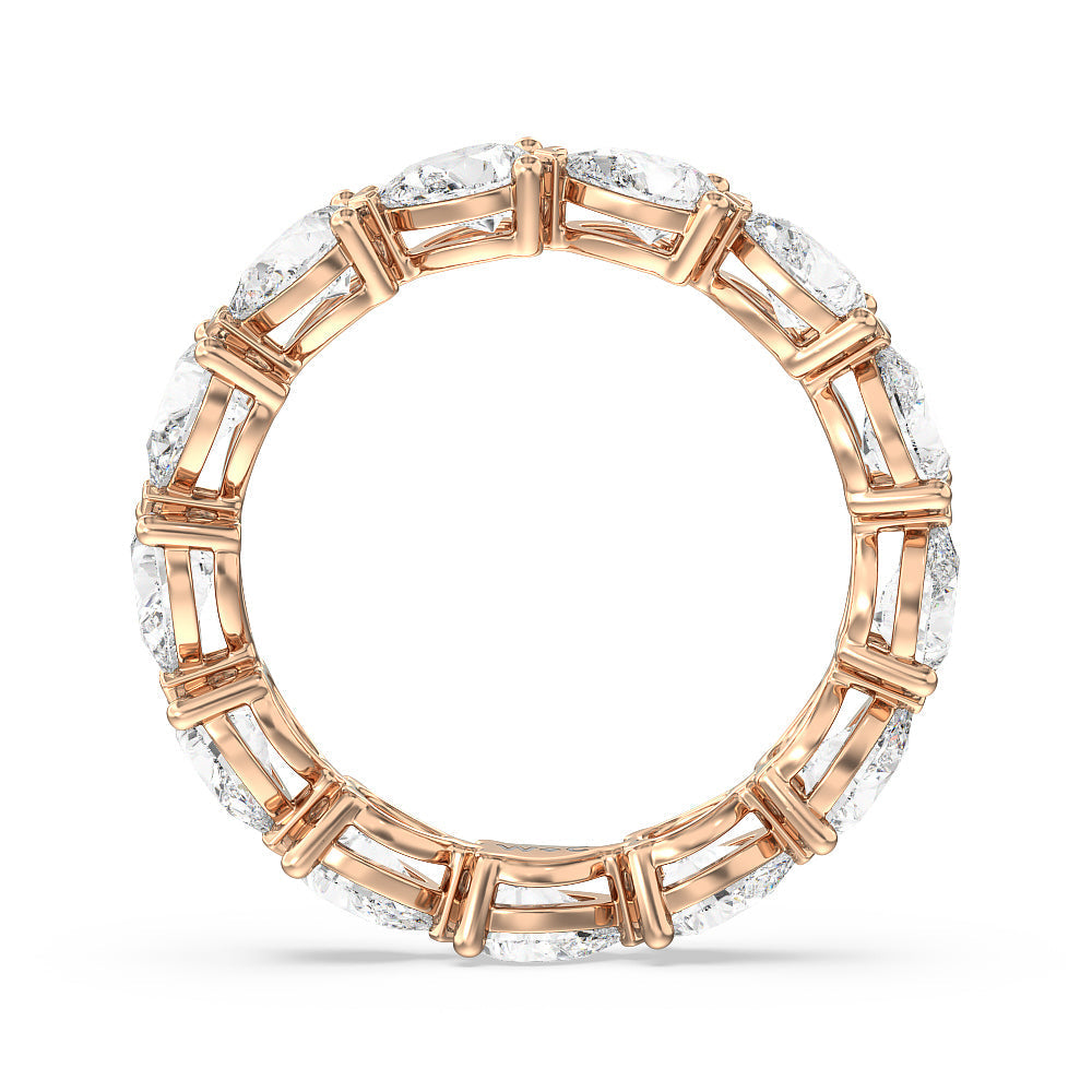 Trailing Pear Eternity Ring with 18KT Rose Gold / Natural / 3 Cut Diamond in 14KT Rose Gold / Natural / 3 view 3
