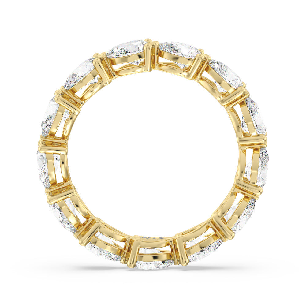 Trailing Pear Eternity Ring with 18KT Yellow Gold / Natural / 3 Cut Diamond in 14KT Yellow Gold / Natural / 3 view 3
