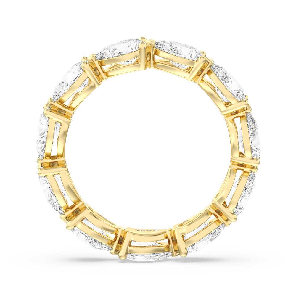 Trailing Pear Eternity Ring with 18KT Yellow Gold / Natural / 4 1/8 Cut Diamond in 14KT Yellow Gold / Natural / 4 1/8 view 3

