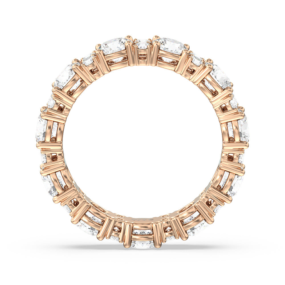 Round Station Eternity Ring 4 cttw with 18KT Rose Gold / Natural / 4 5/8 Cut Diamond in 14KT Rose Gold / Natural / 4 5/8 view 3

