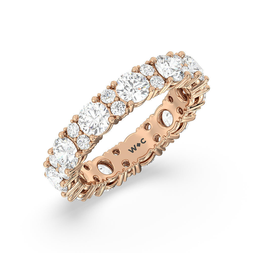 Round Station Eternity Ring 4 cttw with 18KT Rose Gold / Natural / 4 5/8 Cut Diamond in 14KT Rose Gold / Natural / 4 5/8 view 2
