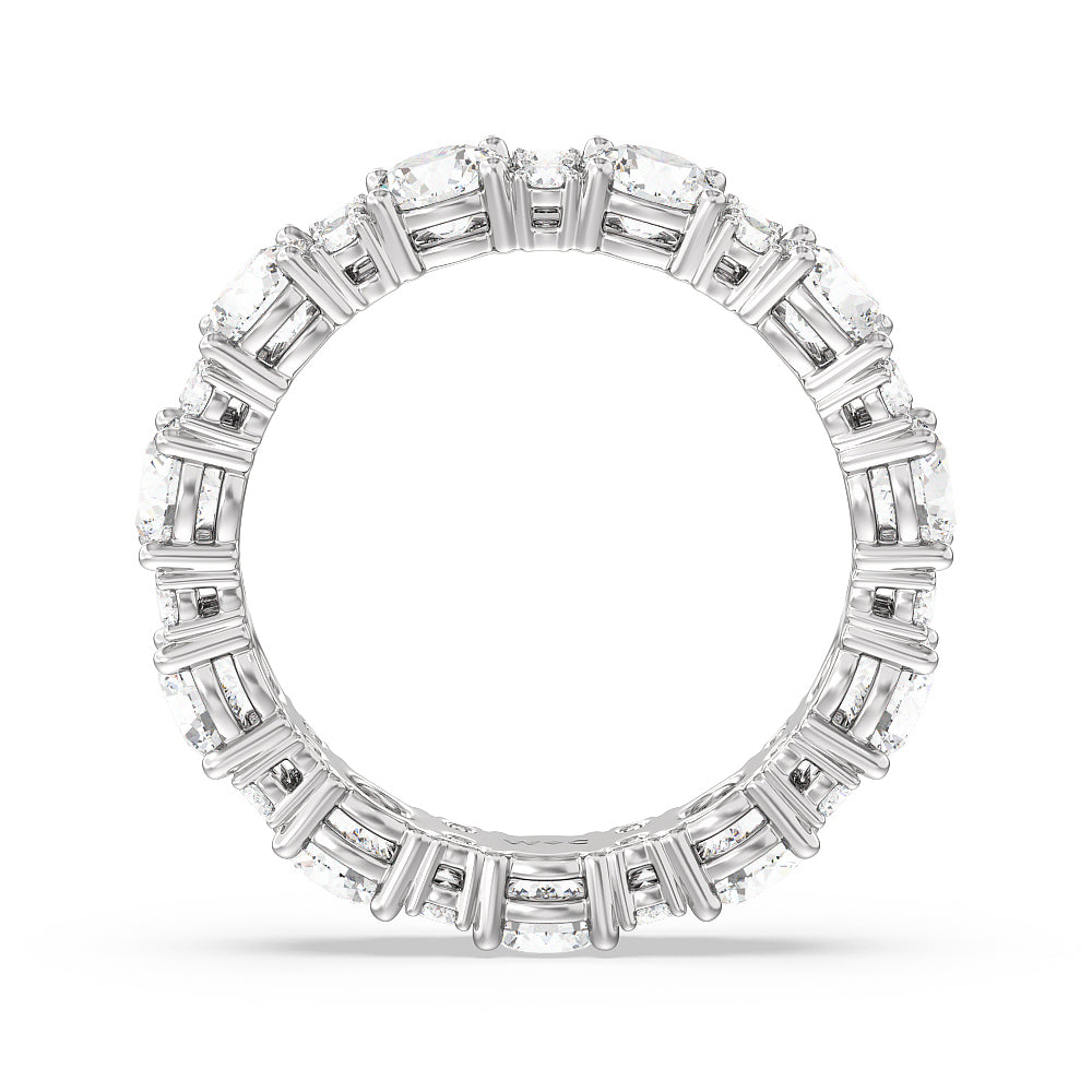 Round Station Eternity Ring 4 cttw with Platinum / Natural / 4 5/8 Cut Diamond in 14KT Platinum / Natural / 4 5/8 view 3
