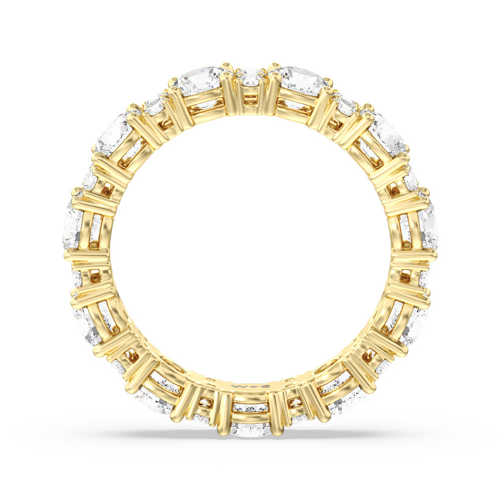 Round Station Eternity Ring 4 cttw with 18KT Yellow Gold / Natural / 4 5/8 Cut Diamond in 14KT Yellow Gold / Natural / 4 5/8 view 3
