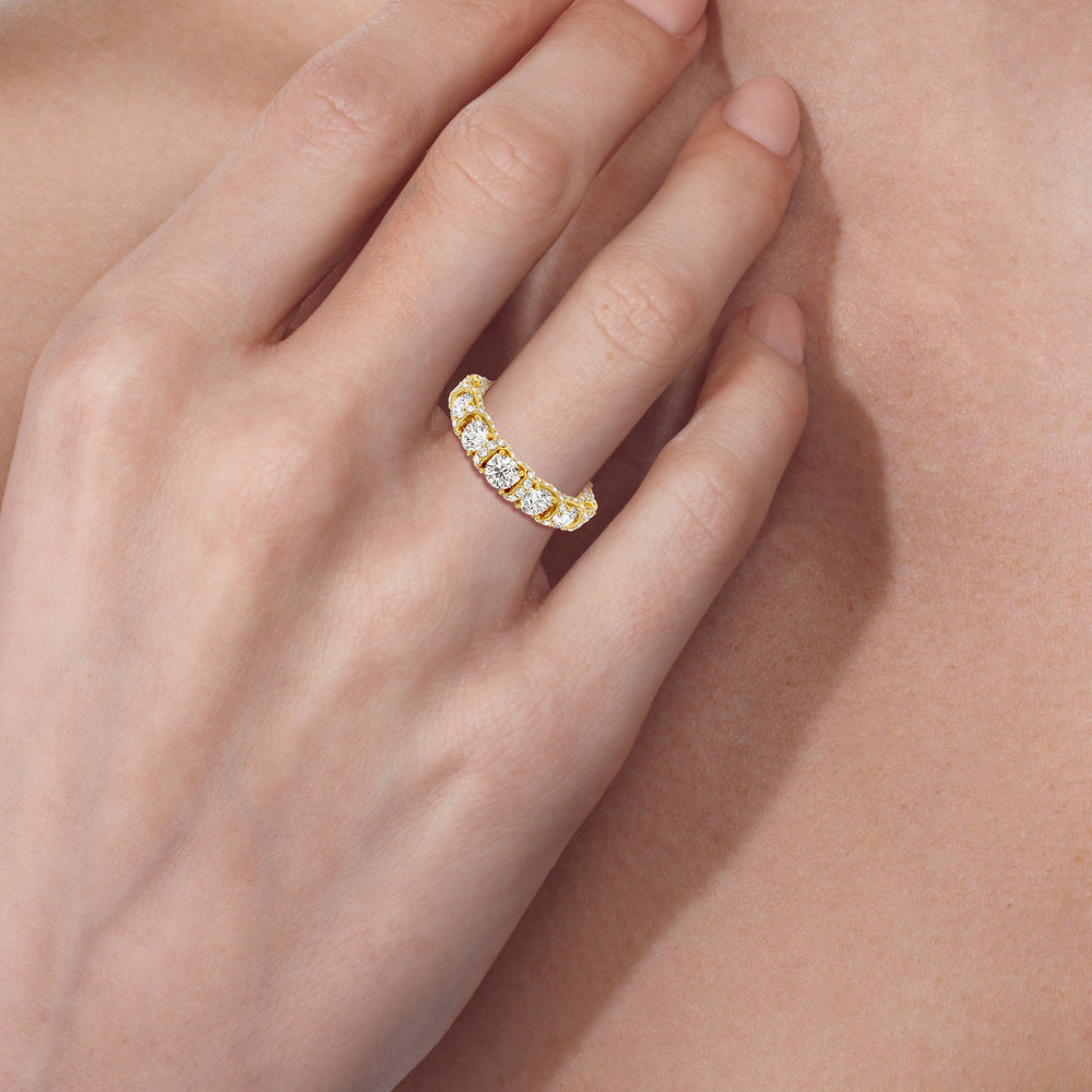 The Crown Anniversary Ring (F/G SI+) with 18KT Rose Gold / Natural / 2 1/2 Cut Diamond in 14KT Rose Gold / Natural / 2 1/2 view 4
