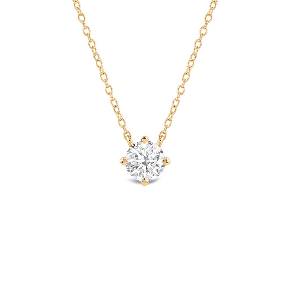 Kite Set Round Lab Created Diamond Solitaire Pendant with 14KT Yellow Gold / Lab / 1 1/2 Cut Diamond in 14KT Yellow Gold / Lab / 1 1/2 view 1
