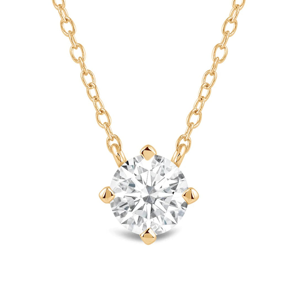 Kite Set Round Lab Created Diamond Solitaire Pendant with 14KT Yellow Gold / Lab / 1 1/2 Cut Diamond in 14KT Yellow Gold / Lab / 1 1/2 view 4
