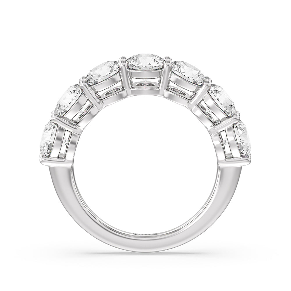 Seven Stone Round Diamond Anniversary Ring (G/H SI+) with Platinum / Natural / 3 Cut Diamond in 14KT Platinum / Natural / 3 view 2

