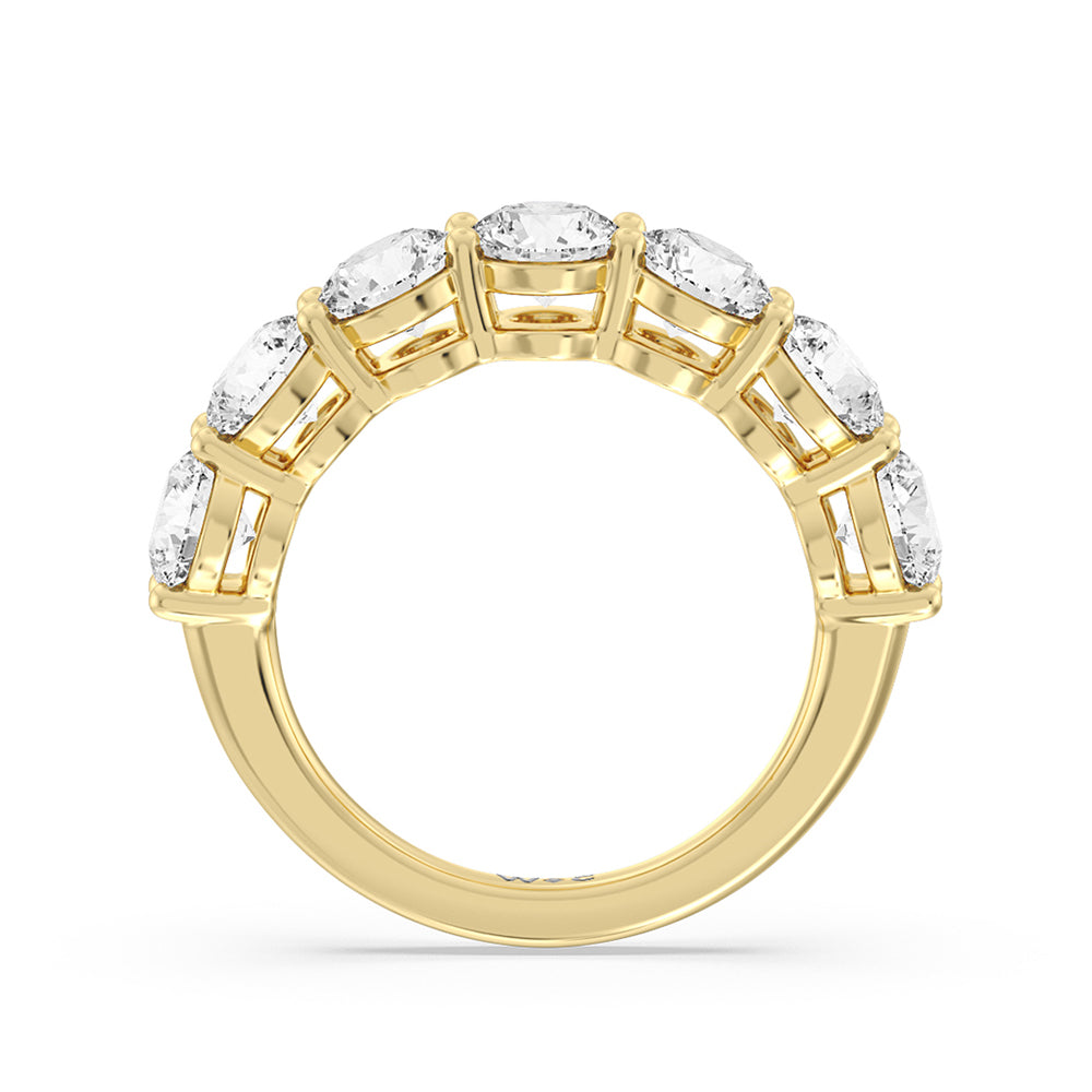 Seven Stone Round Diamond Anniversary Ring (G/H SI+) with 18KT Yellow Gold / Natural / 3 Cut Diamond in 14KT Yellow Gold / Natural / 3 view 2
