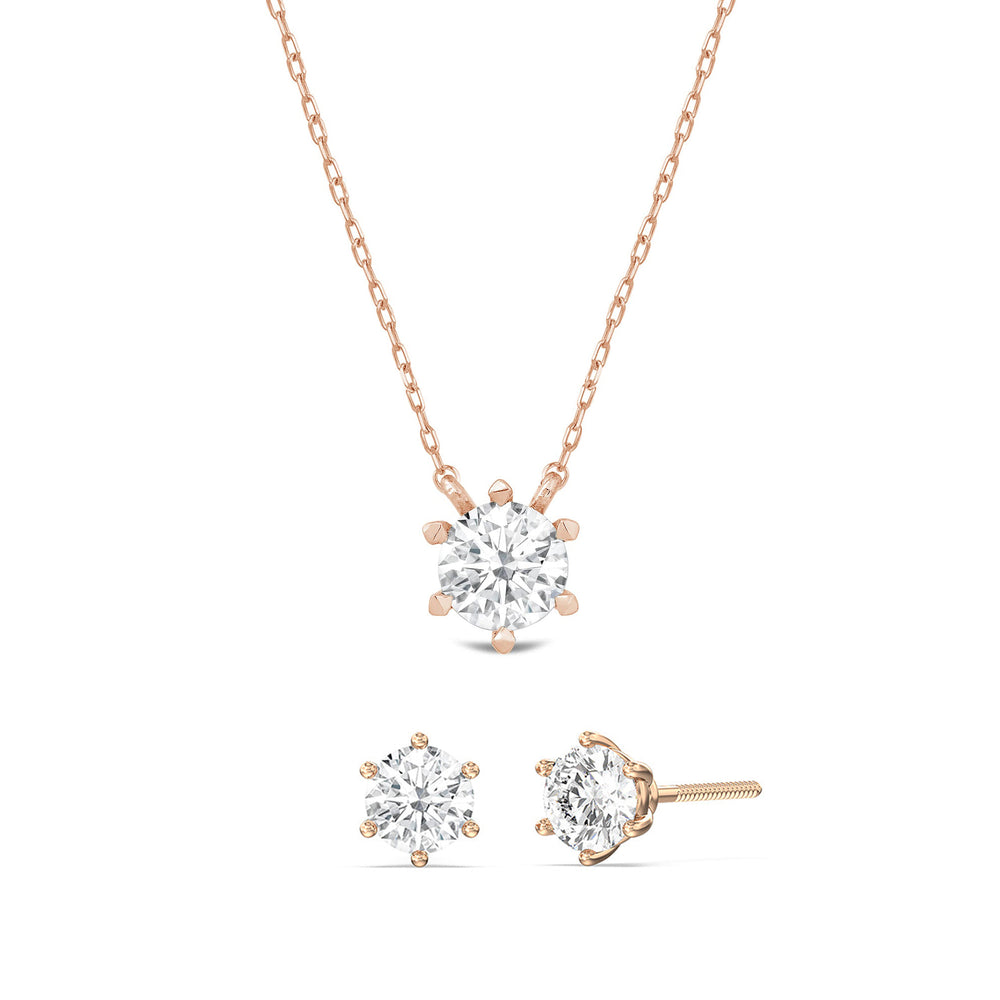 The Eternal Set with 14KT Rose Gold / Lab / 1 Cut Diamond in 14KT Rose Gold / Lab / 1 view 1
