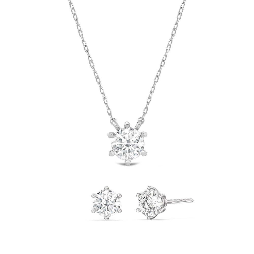 The Eternal Set with 14KT White Gold / Lab / 1 Cut Diamond in 14KT White Gold / Lab / 1 view 1
