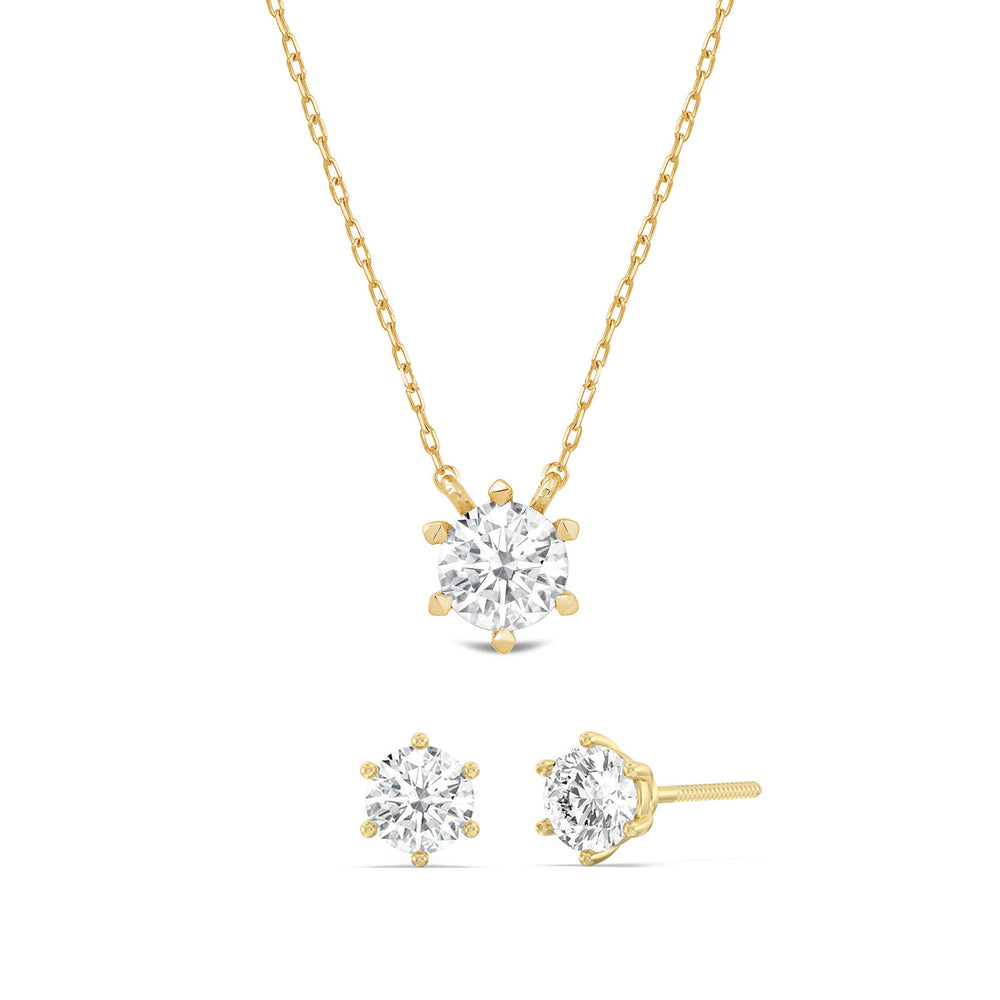 The Eternal Set with 14KT Yellow Gold / Lab / 1 Cut Diamond in 14KT Yellow Gold / Lab / 1 view 1
