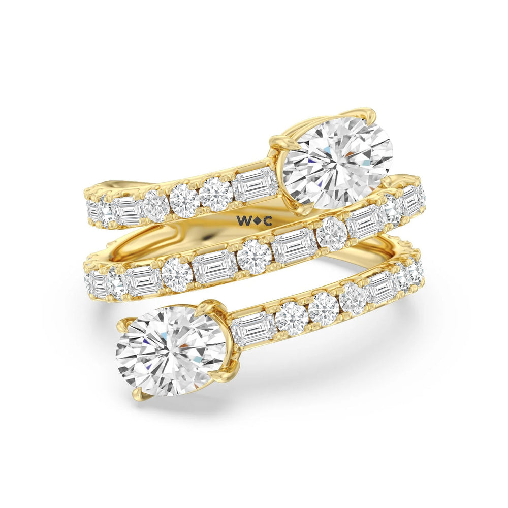 Oval Diamond End Spiral Fashion Ring with 14KT Yellow Gold / Lab / 3 1/3 Cut Diamond in 14KT Yellow Gold / Lab / 3 1/3 view 1
