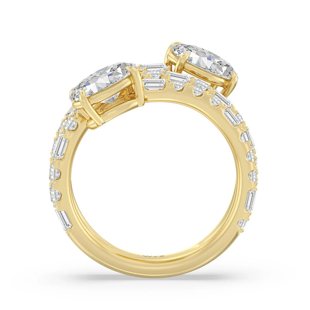 Oval Diamond End Spiral Fashion Ring with 14KT Yellow Gold / Lab / 3 1/3 Cut Diamond in 14KT Yellow Gold / Lab / 3 1/3 view 2
