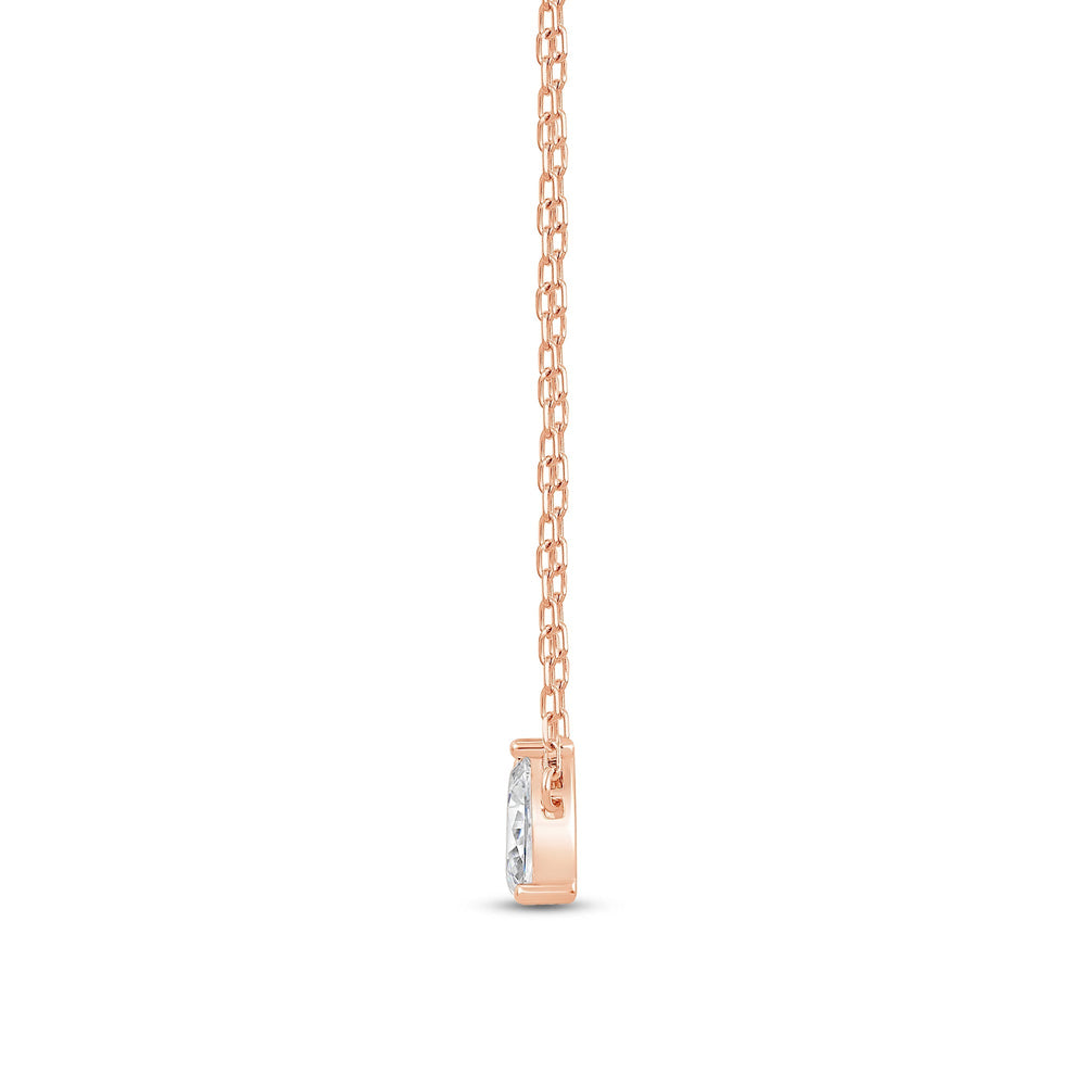 Duet Pear Necklace with 14KT Rose Gold / Lab / 1/2 Cut Diamond in 14KT Rose Gold / Lab / 1/2 view 4
