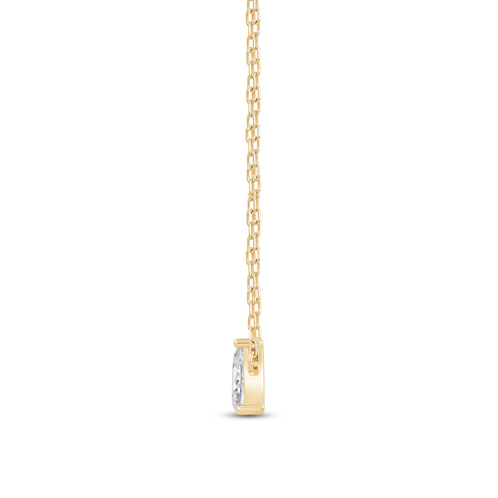 Duet Pear Necklace with 14KT Yellow Gold / Lab / 1/2 Cut Diamond in 14KT Yellow Gold / Lab / 1/2 view 4
