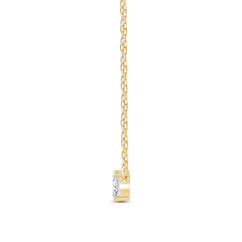 Duet Princess Necklace with 14KT Yellow Gold / Lab / 1/2 Cut Diamond in 14KT Yellow Gold / Lab / 1/2 view 4
