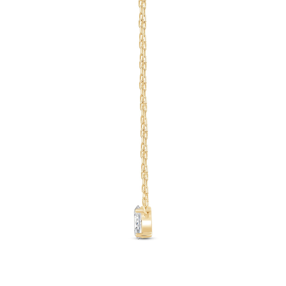 Duet Oval Necklace with 14KT Yellow Gold / Lab / 1/2 Cut Diamond in 14KT Yellow Gold / Lab / 1/2 view 4
