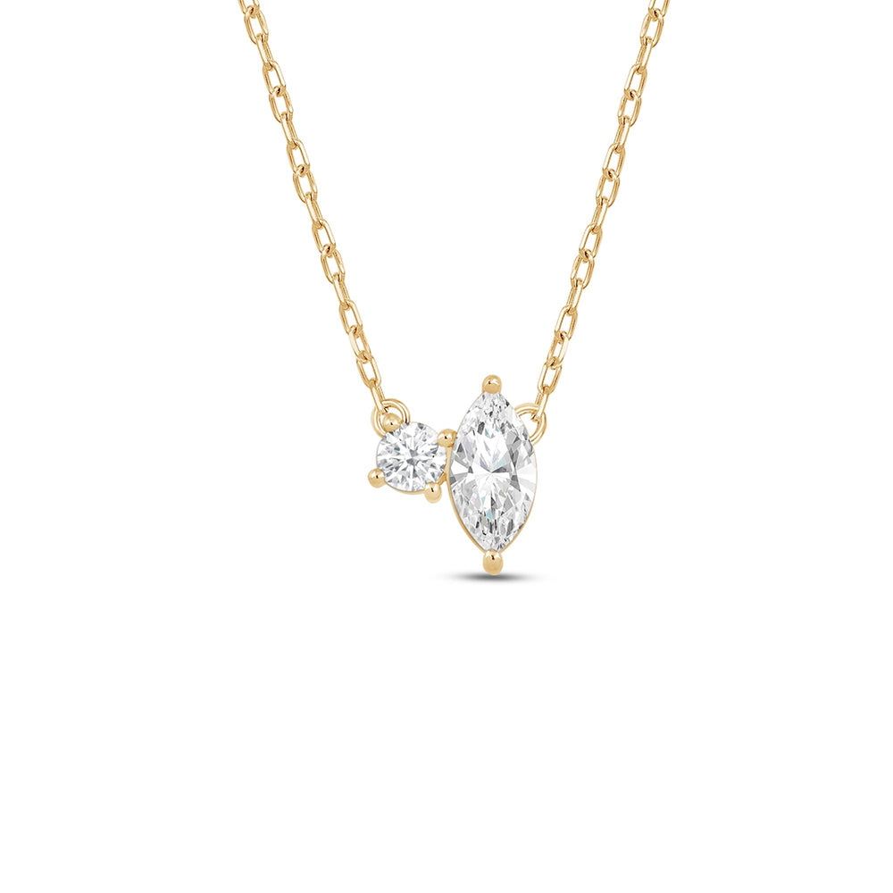 Duet Marquise Necklace with 14KT Yellow Gold / Lab / 1/2 Cut Diamond in 14KT Yellow Gold / Lab / 1/2 view 1
