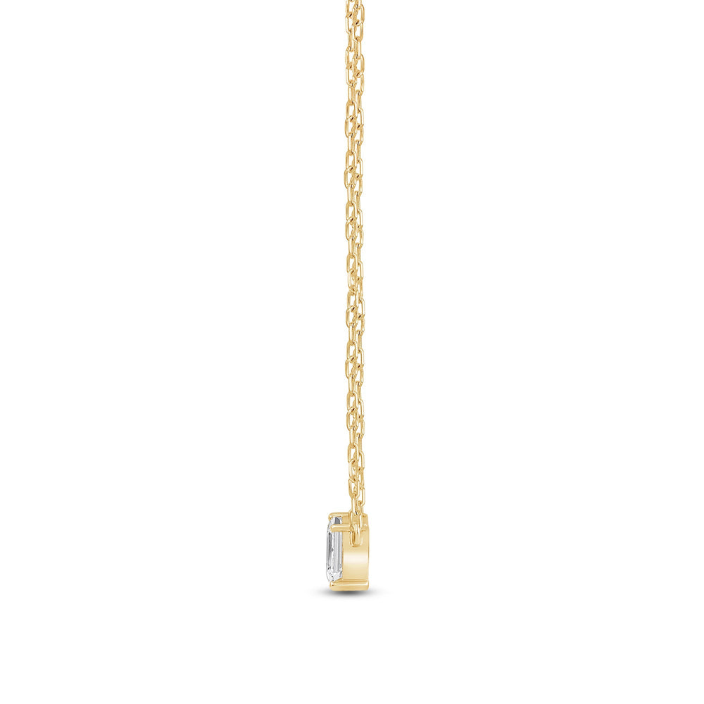 Duet Emerald Necklace with 14KT Yellow Gold / Lab / 1/2 Cut Diamond in 14KT Yellow Gold / Lab / 1/2 view 4
