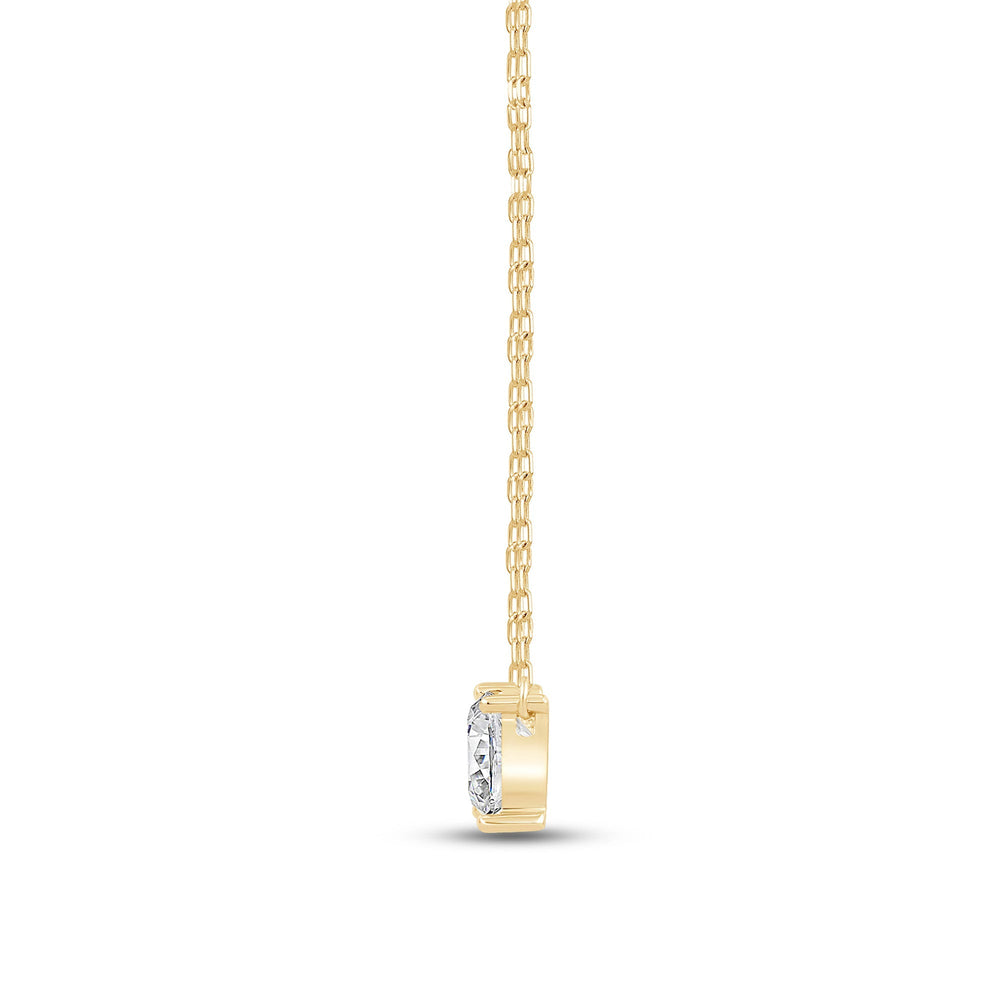 Duet Princess Necklace with 14KT Yellow Gold / Lab / 1 Cut Diamond in 14KT Yellow Gold / Lab / 1 view 4
