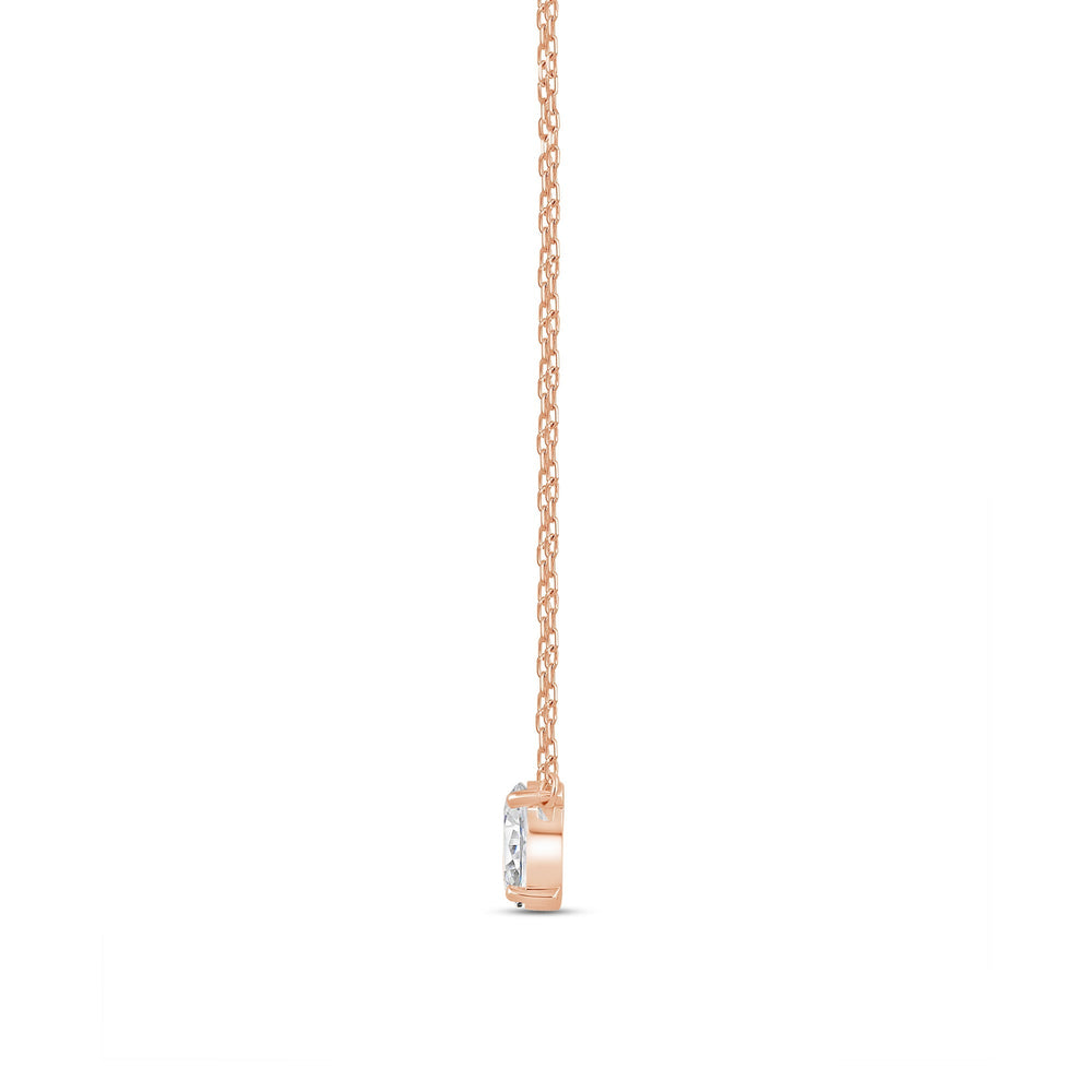 Duet Oval Necklace with 14KT Rose Gold / Lab / 1 Cut Diamond in 14KT Rose Gold / Lab / 1 view 4
