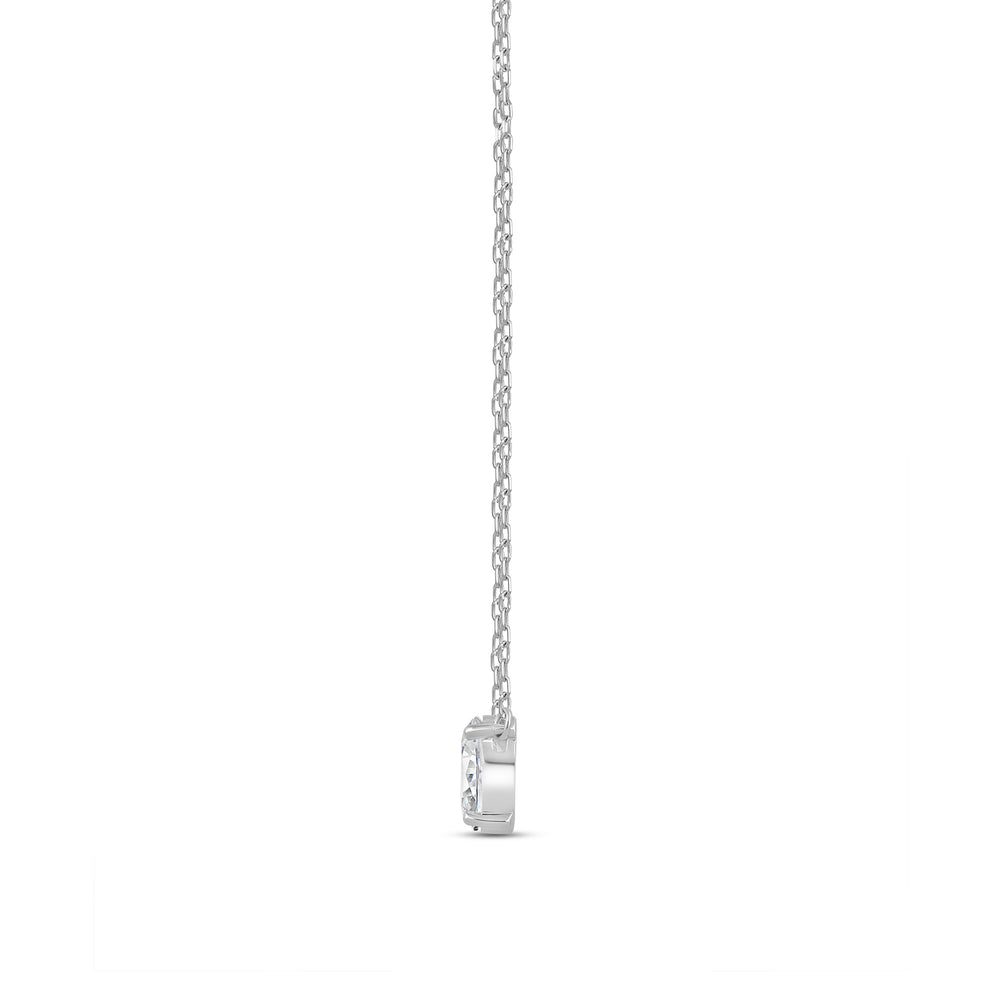 Duet Oval Necklace with Sterling Silver / Lab / 1 Cut Diamond in 14KT Sterling Silver / Lab / 1 view 4
