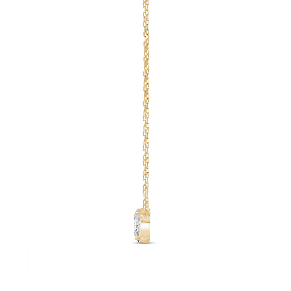 Duet Oval Necklace with 14KT Yellow Gold / Lab / 1 Cut Diamond in 14KT Yellow Gold / Lab / 1 view 5

