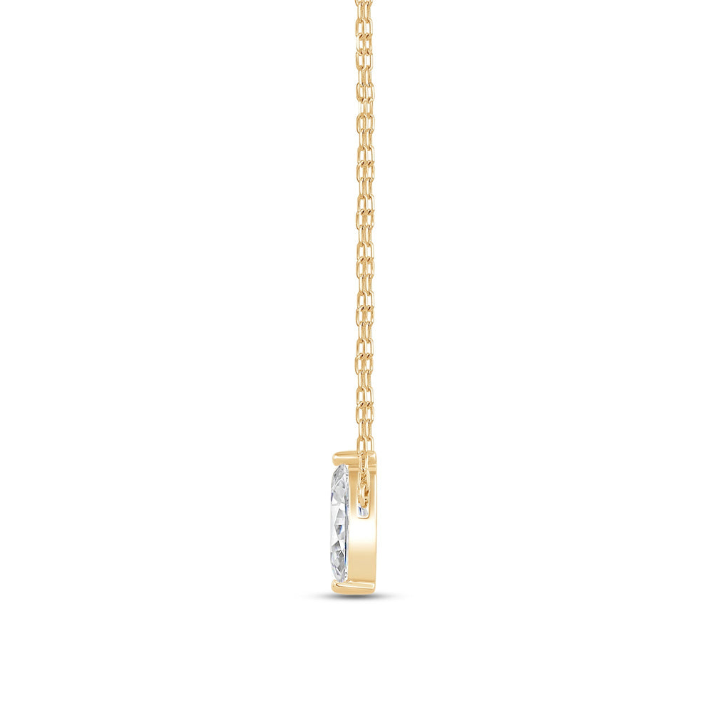 Duet Marquise Necklace with 14KT Yellow Gold / Lab / 1 Cut Diamond in 14KT Yellow Gold / Lab / 1 view 4
