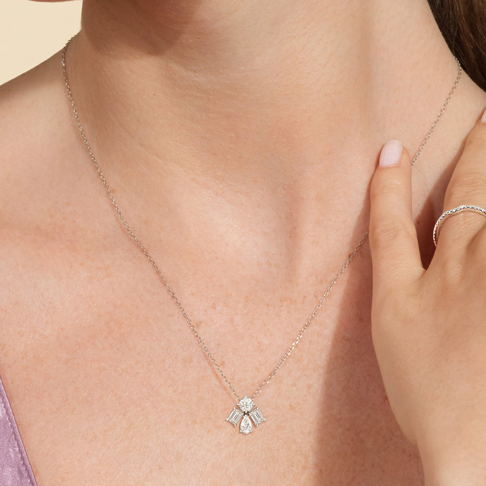 Gleaming Galaxy Diamond Necklace with 14KT Rose Gold / Lab / 1 Cut Diamond in 14KT Rose Gold / Lab / 1 view 3
