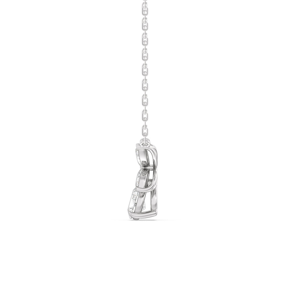 Tulip Drop Necklace with 14KT White Gold / Lab / 1 Cut Diamond in 14KT White Gold / Lab / 1 view 5
