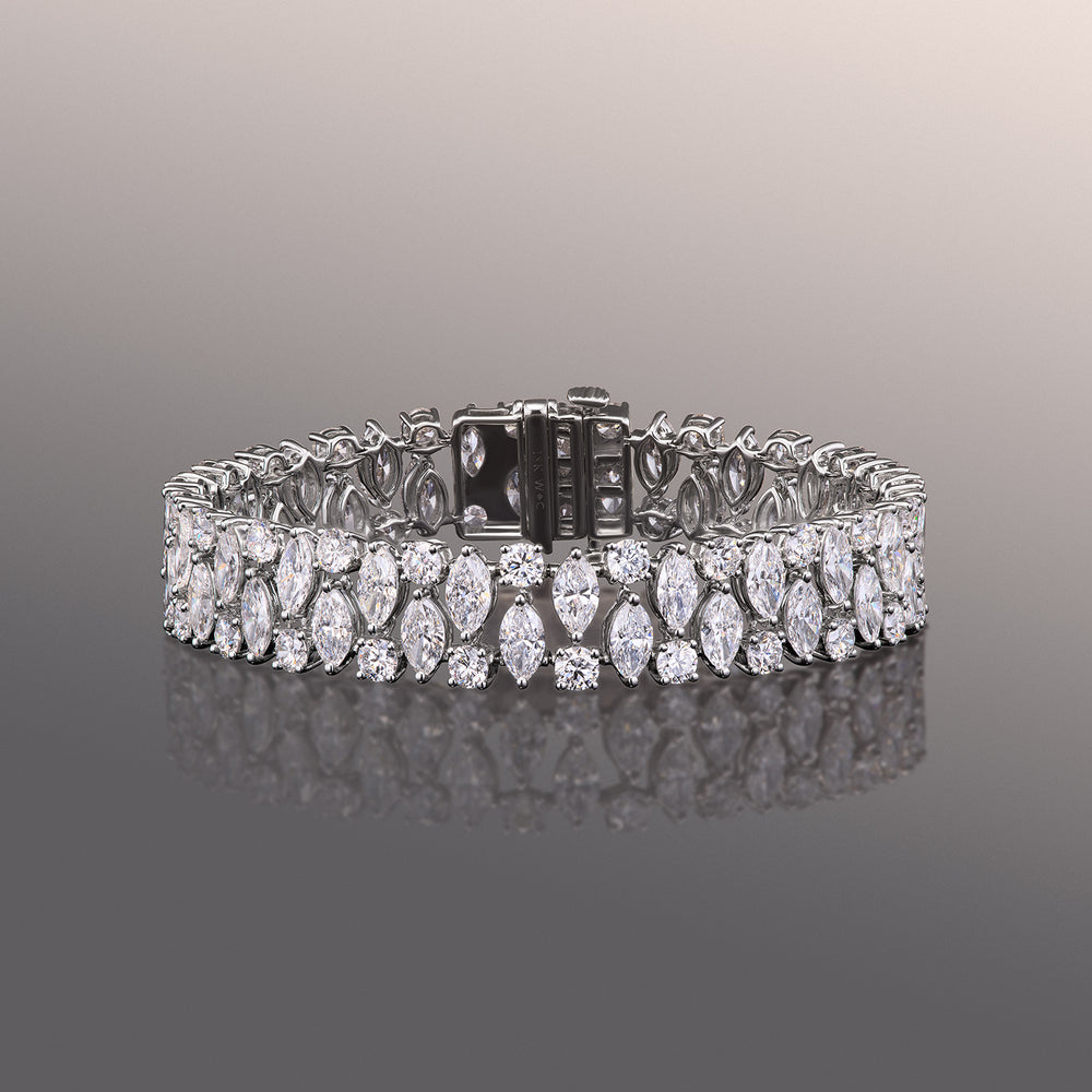 The Delaunay Bracelet with Lab Cut Diamond in 14KT White Gold view 1
