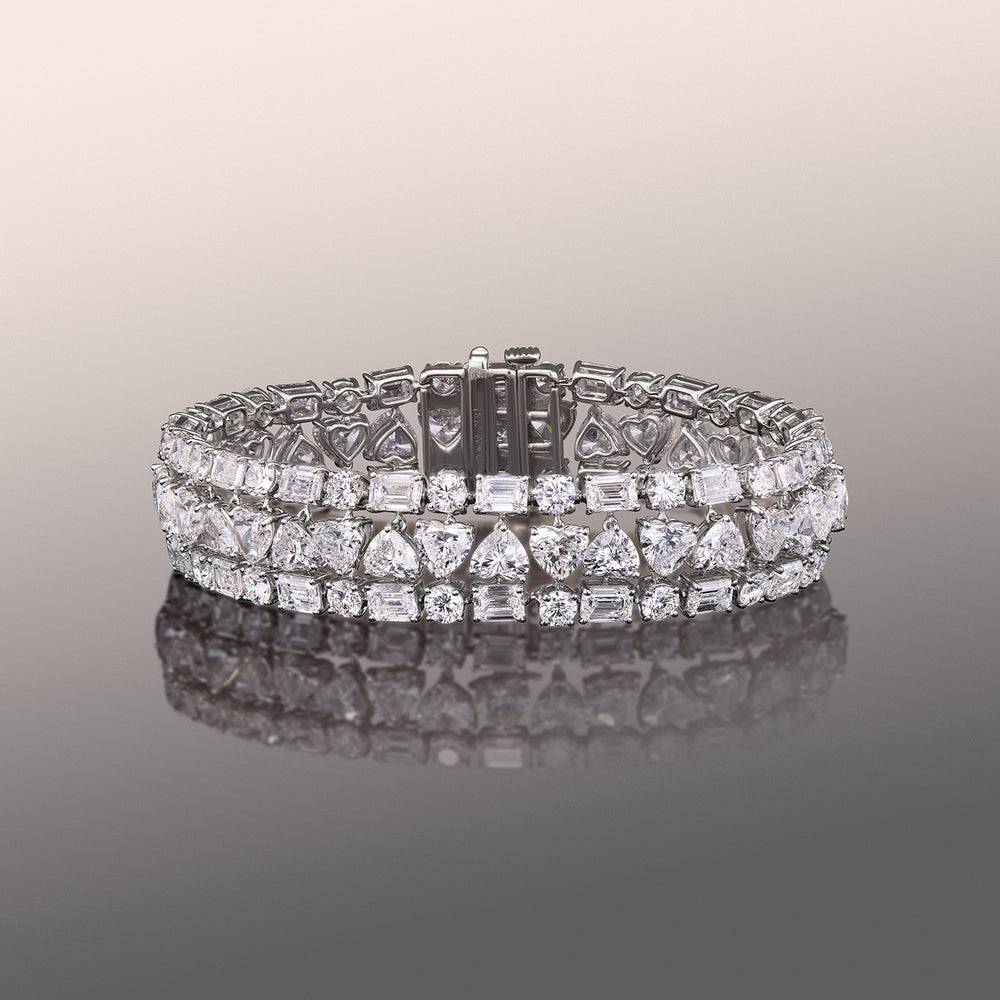 The Cole Bracelet with Lab Cut Diamond in 14KT White Gold view 1
