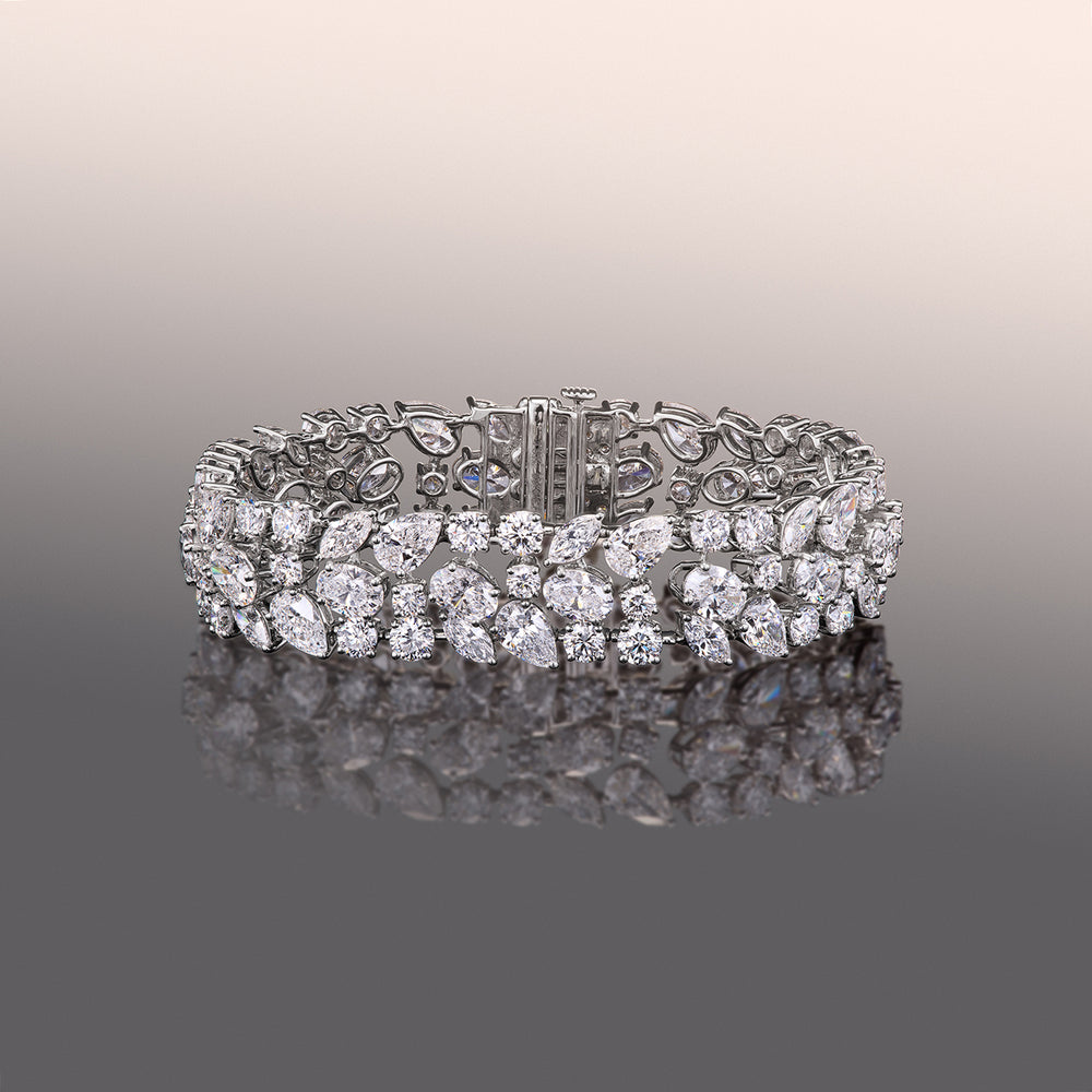 The Courbet Bracelet with Lab Cut Diamond in 14KT White Gold view 1
