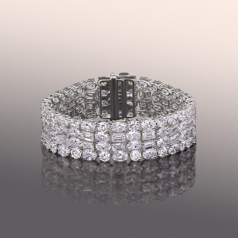 The Frost Bracelet with Lab Cut Diamond in 14KT White Gold view 1
