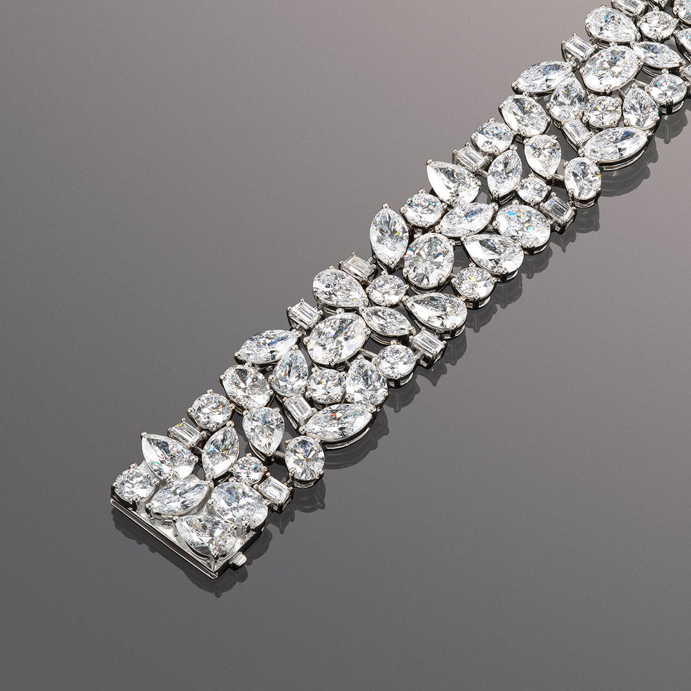 The Boudin Bracelet with Lab Cut Diamond in 14KT White Gold view 5
