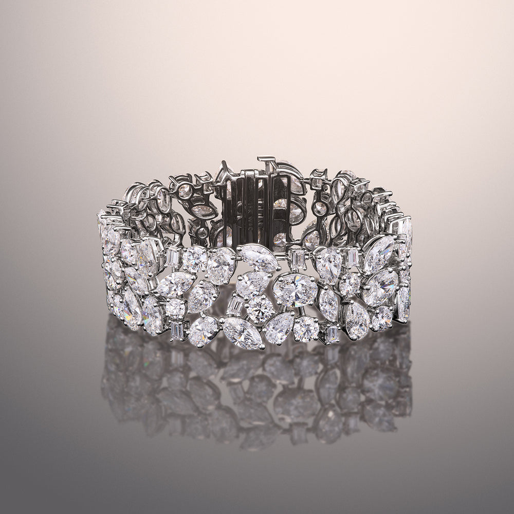 The Boudin Bracelet with Lab Cut Diamond in 14KT White Gold view 1
