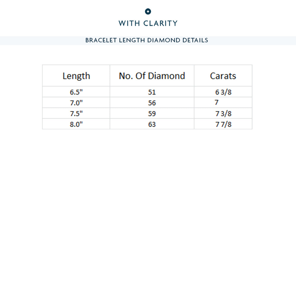 Four Prong Lab Diamond Tennis Bracelet with 7 Cut Diamond in 14KT Yellow Gold view 9
